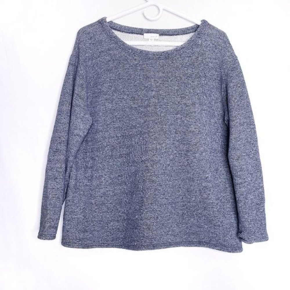 J. Jill Heathered Blue Long-Sleeve Sweatshirt
